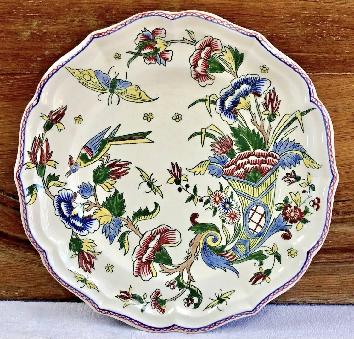 7 flat plates Gien model cornucopia 1938 1960