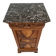 Elegant antique Napoleon III side table in walnut with black marble veneer.