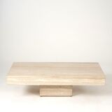 Vintage Italian coffee table in travertine, 1980s