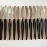 Set de 12 couteaux modernistes en palissandre 1960