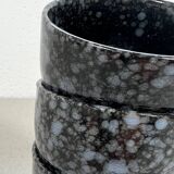 Black and gray ceramic mugs