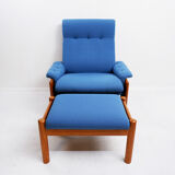 Skippers Mobler lounge chair with ottoman, Denmark 1970s