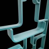 Mid-century room divider by Ludvik Volak in a deep turquoise colour, fully refurbished, Czech 1960s