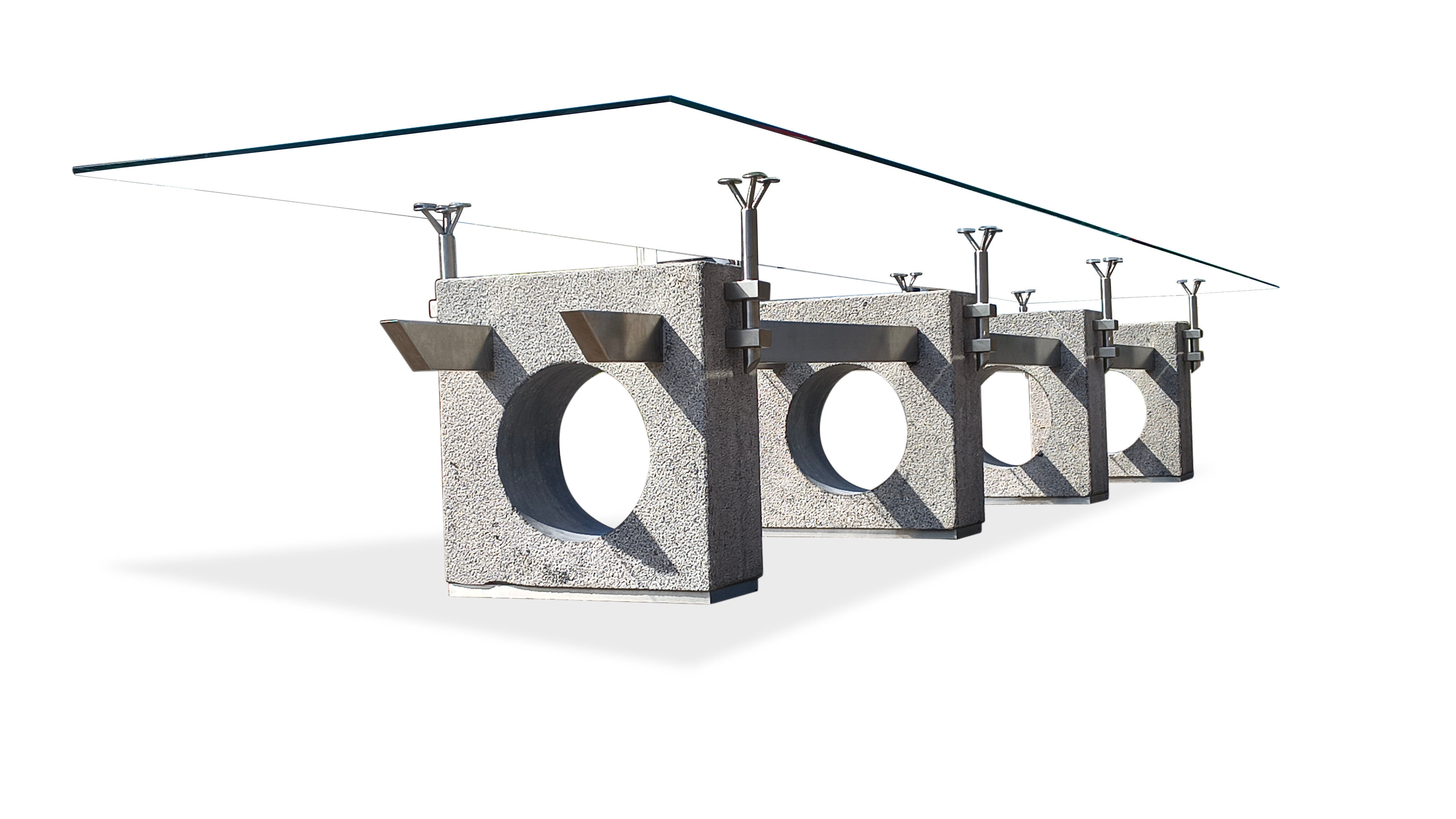 Huge brutalist concrete conference or dining table, 1970s