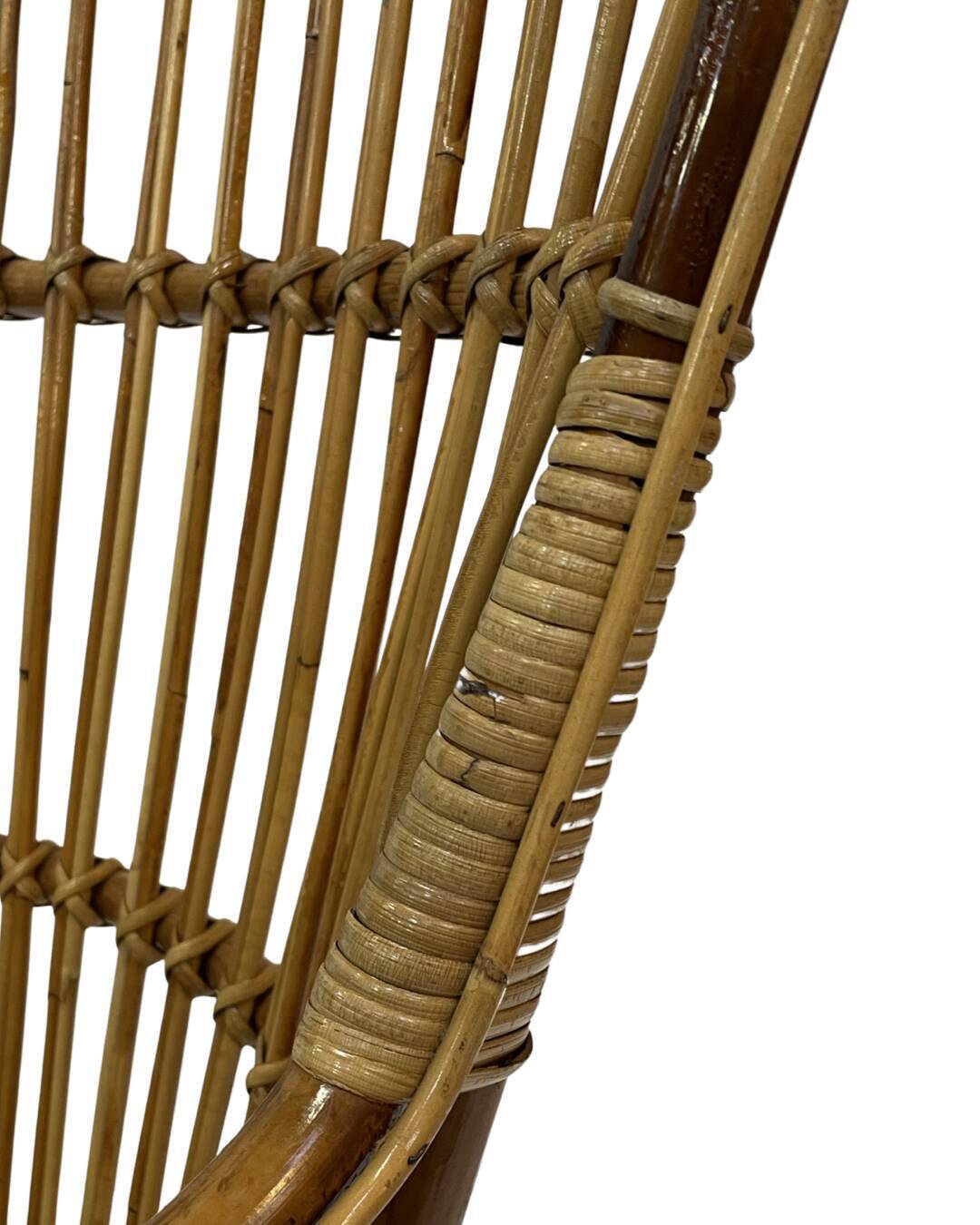 Set of two mid century rattan armchairs by bonacina 1950 design