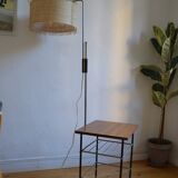 Vintage modernist reading floor lamp with table Poland 1960