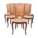 Vintage regency cherry chairs with canned backrests and seats