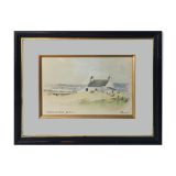 Painting watercolor "the house of viviers" quiberon signed & frame