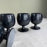 Black marble vases