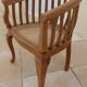 2 Colonial armchairs in natural solid wood with cane seats