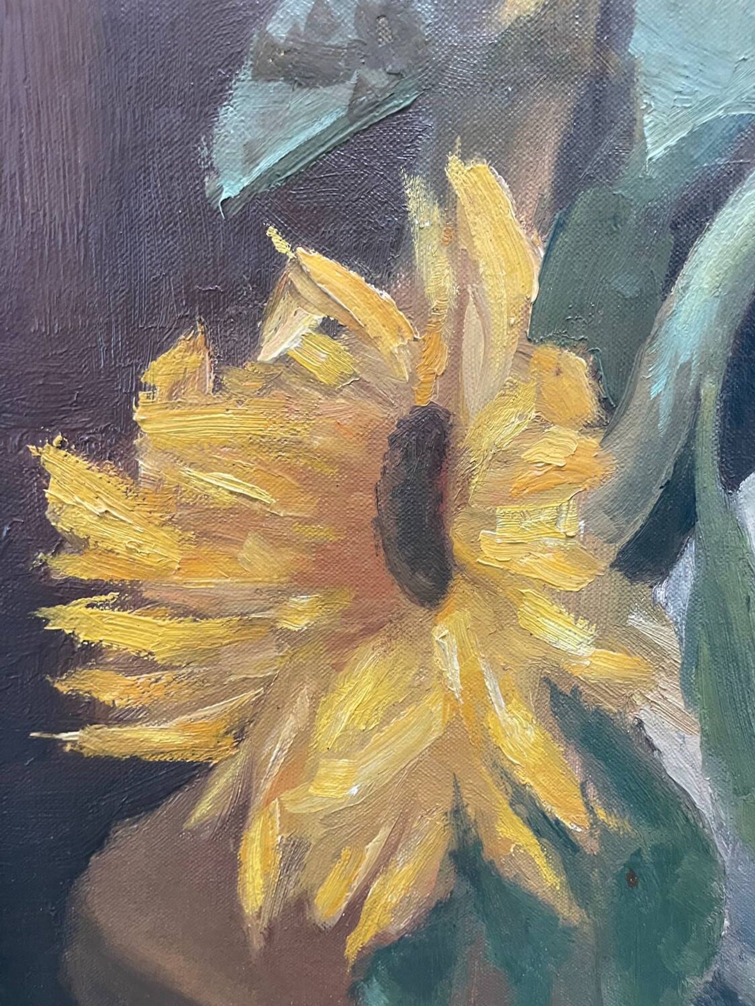 Tableau nature morte aux tournesols XXe