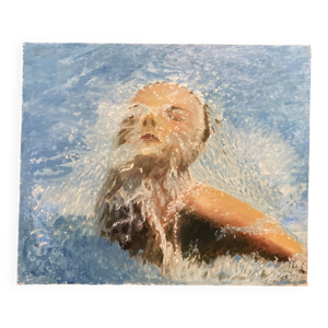 Janet sortant de l'eau,