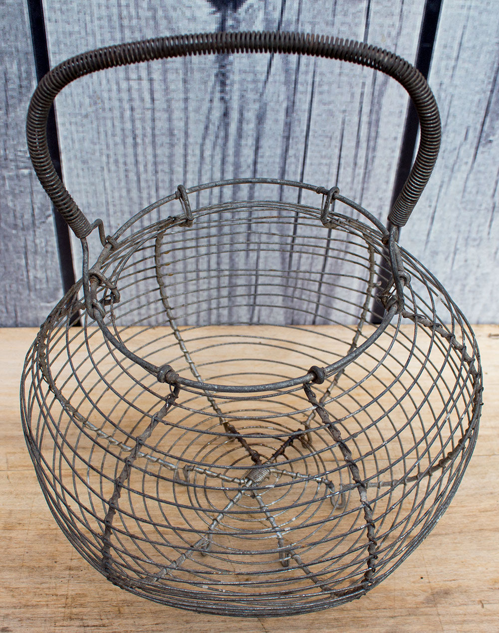 Antique wire egg basket