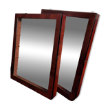 Pair of display cabinets in varnished mahogany