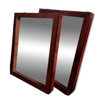Paire de vitrines en Acajou vernis