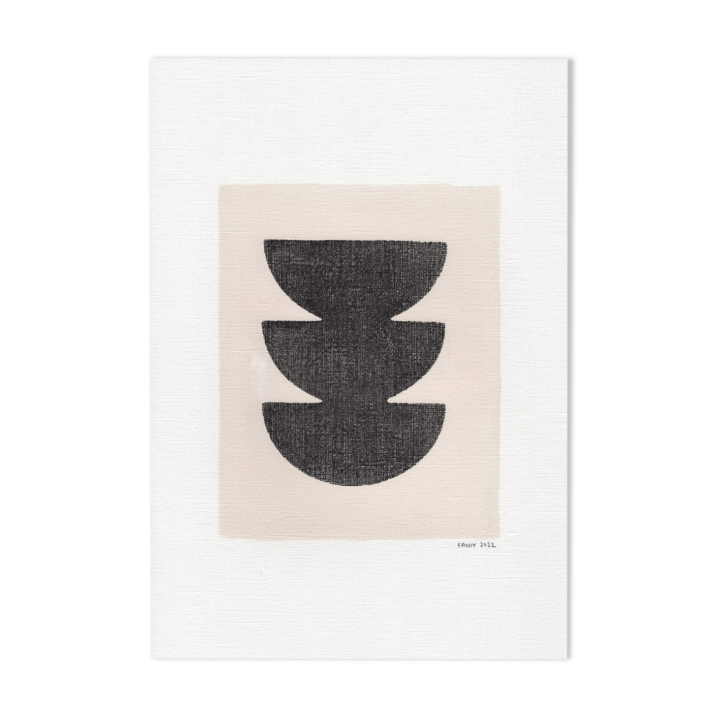 Painting on paper, yellow illustration M631 , signed Eawy