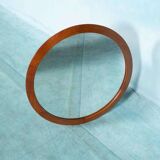 Vintage round mirror Aksel Kjersgaard, Danish teak design.