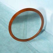 Vintage round mirror Aksel Kjersgaard, Danish teak design.