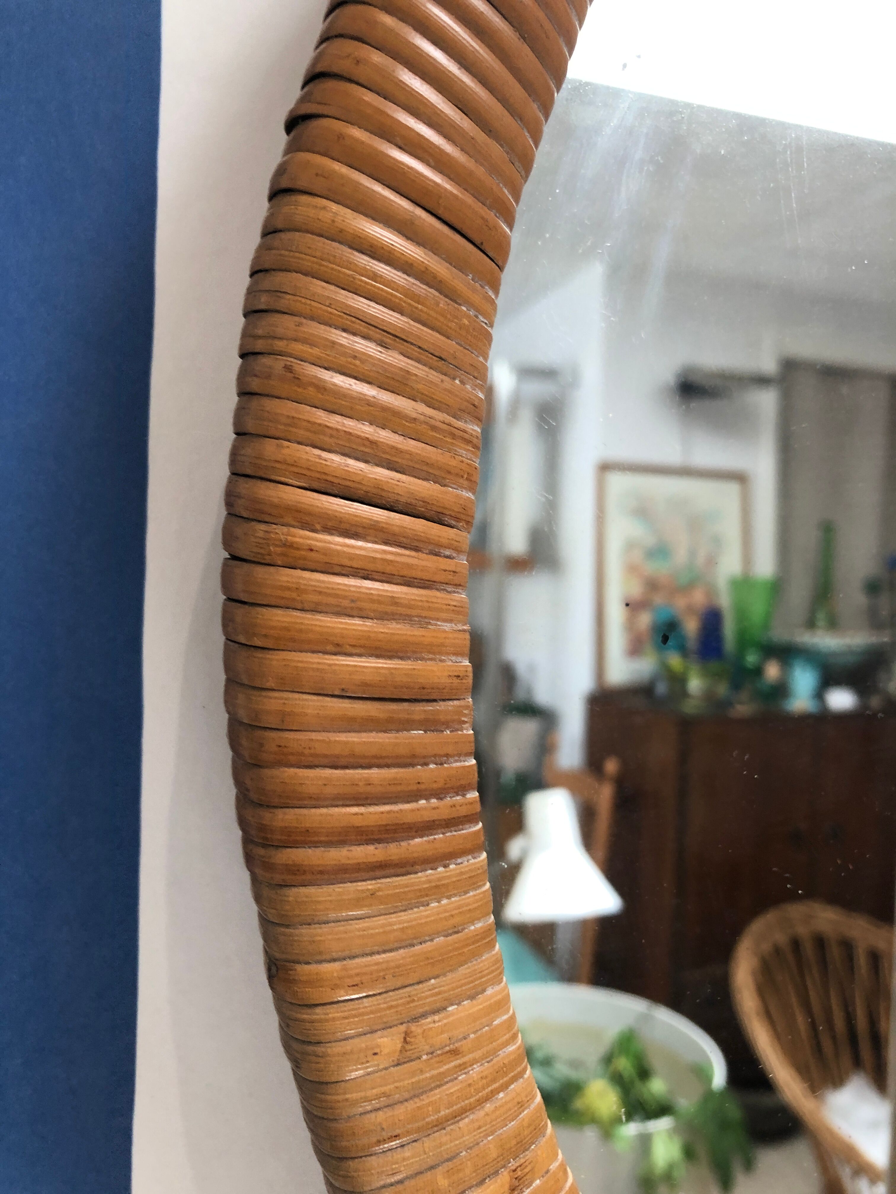 Mirror rattan oval, 1970