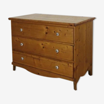 Pine chest of drawers with lid on top