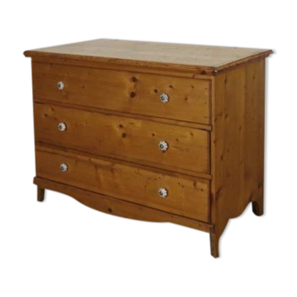 Pine chest of drawers with lid on top