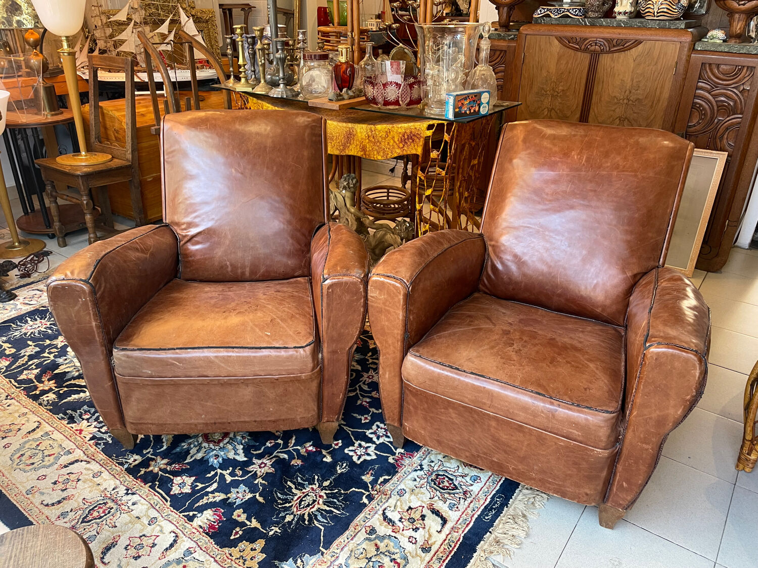 Paire de fauteuils club