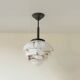 Art Deco pendant lamp with marbled glass shade