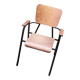 Old chair with armrest restored in metallic pink