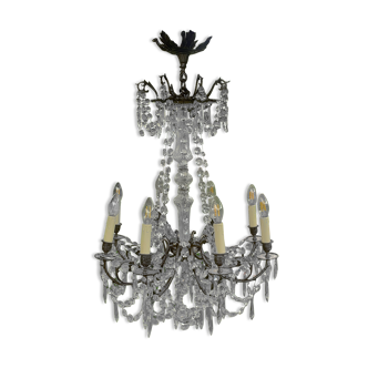 Glass chandelier and brass perfect working order