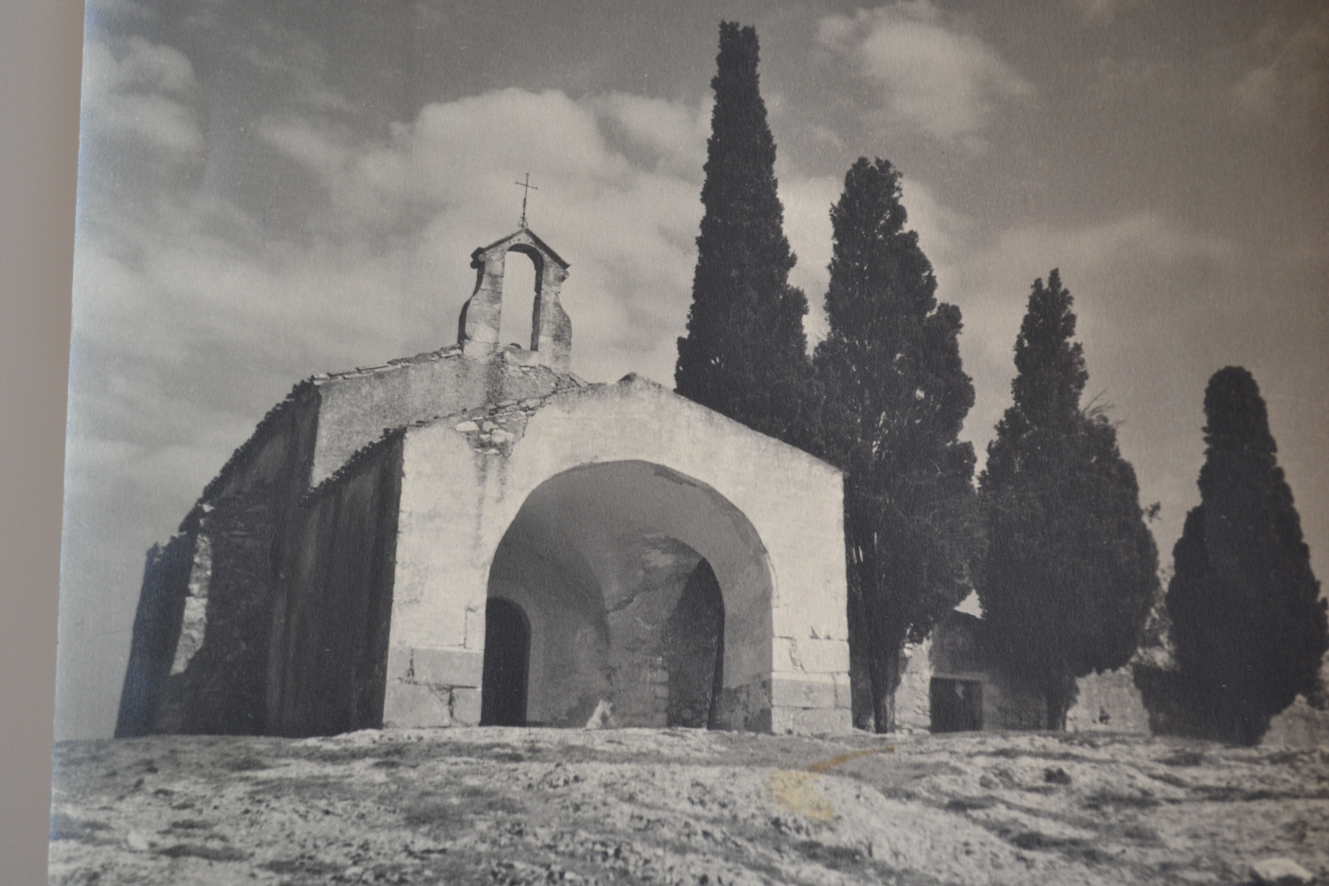 Silver photo mediterranean romanesque church circa 1970