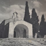 Silver photo mediterranean romanesque church circa 1970