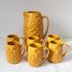 Orangeade service for 6 in Portuguese earthenware Kerangol "Pineapple"