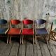 Vintage multicolour Bauhaus-style wooden chair