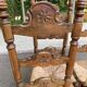 Set of 5 or 4 chic rustic traditional dining chairs with rush seats.