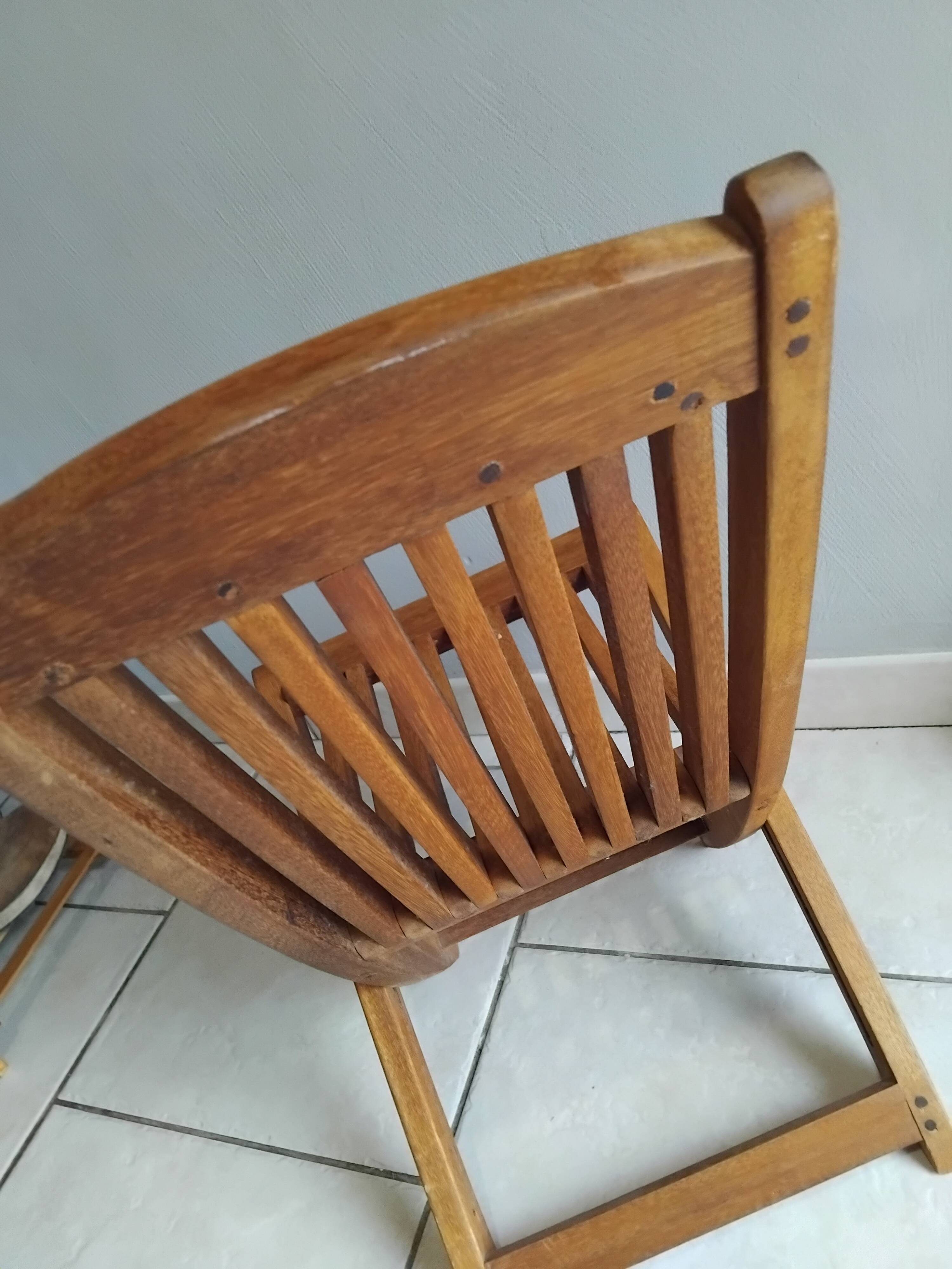 Vintage folding teak children's chair