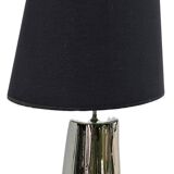 Large vintage silver and black ceramic lamp 120cm