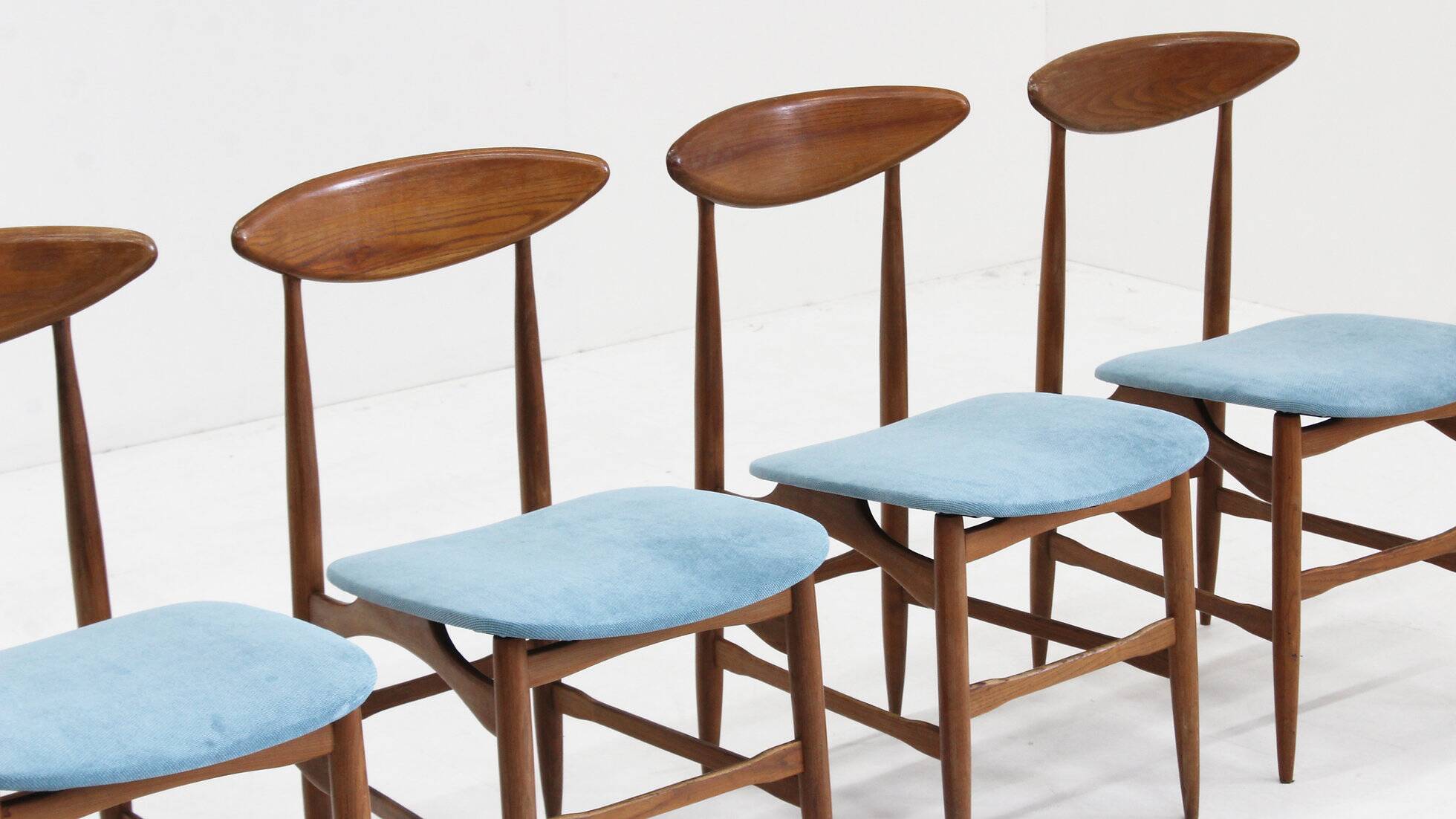 Vintage mid-century Italian dining room chairs 1960s, set of 4