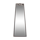 Miroir art déco 1930 en fer forgé à verre biseauté 125c32cm