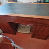 Walnut desk with leather top