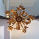 Lustre bouquet de fleur fer doré 5 feux