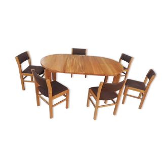 Table regain and six chairs