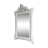 Mirror late 19th decorated fronton white and grey 135x82cm