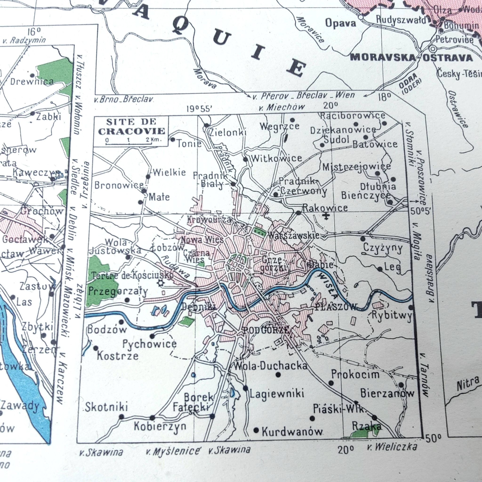 Old map of Poland Europe 43x43cm from 1950
