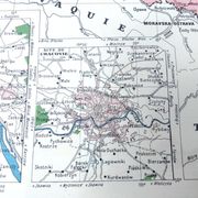 Old map of Poland Europe 43x43cm from 1950