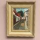 Mid-Century Oil on Panel “Street View” by J. Ioliv, Vintage & Framed 25×31cm