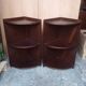 Pair of art deco style mahogany corner cabinets