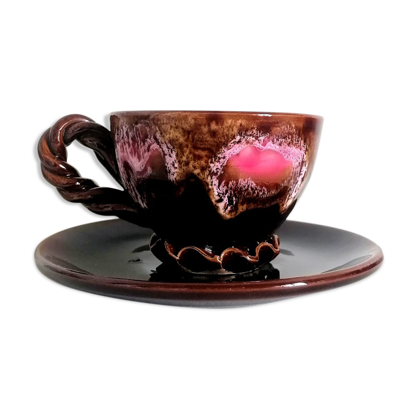 Ceramic lunch cup Vallauris 1960