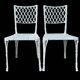 Paire de chaises en fonte d’aluminium décor bambou, Espagne 1960