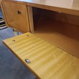 1960s Scandinavian wood veneer console table