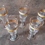 Set of 5 vintage digestive glasses